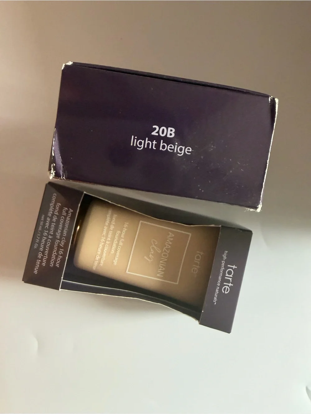 tarte Amazonian Clay Full Coverage Foundation- Light Beige 20b 2 available 1x17